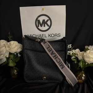 Michael Kors Black and Gray Crossbody Bag